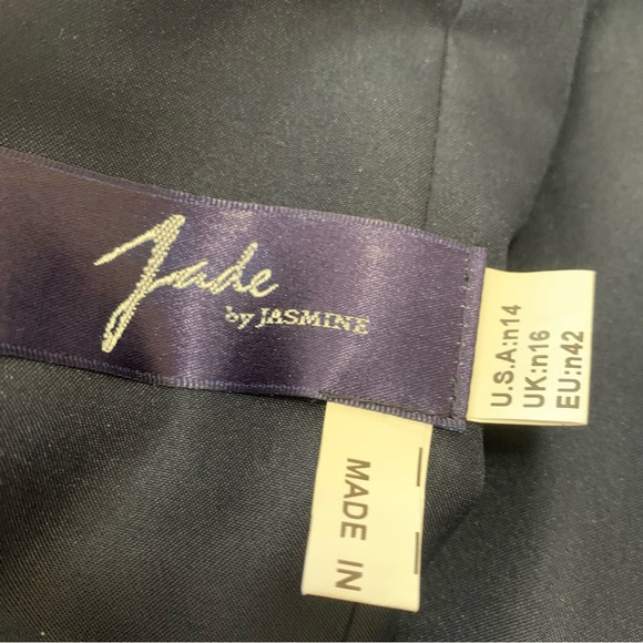 Navy Blue Formal Dress w/ Bead & Lace Detail Size 14 NWOT by Jade - Picture 13 of 15